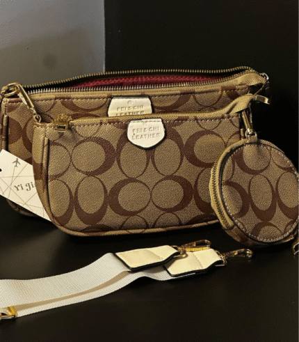 FEI & CHI Signature 3-in-1 Crossbody Bag Set – Luxury, Style & Versatility for Women